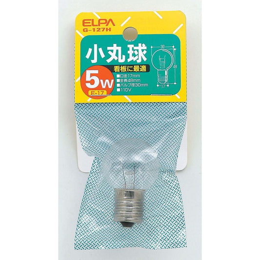 ELPA Small Round Bulb Incandescent E17 5W G-127H