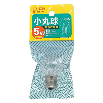 ELPA Small Round Bulb Incandescent E17 5W G-127H