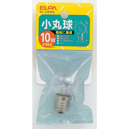 ELPA Small Round Bulb Incandescent E17 10W G-128H
