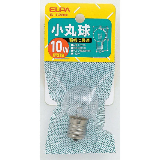 ELPA Small Round Bulb Incandescent E17 10W G-128H