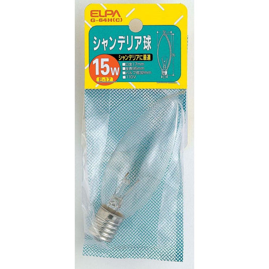 ELPA Chandelier Bulb Incandescent E17 15W G-64H (C)