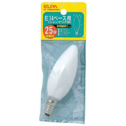 ELPA Chandelier Bulb Incandescent E14 25W G-700H (W)