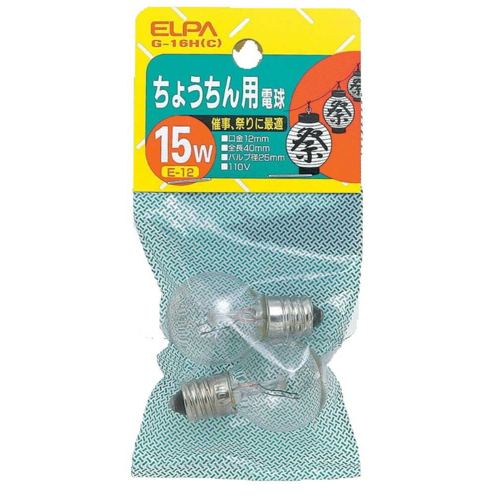 ELPA Lantern Bulb Incandescent E12 15W G-16H (C)