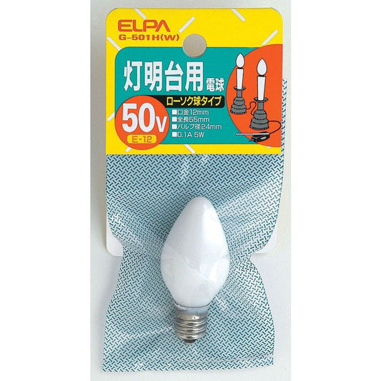 ELPA Candle Bulb Incandescent E12 5W G-501H (W)