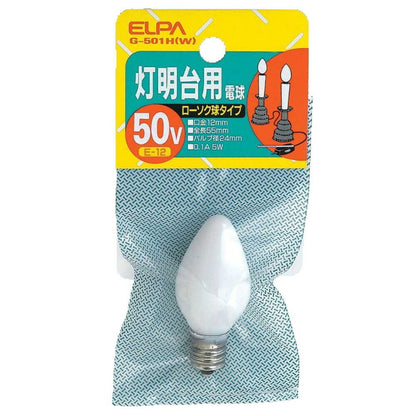 ELPA Candle Bulb Incandescent E12 5W G-501H (W)