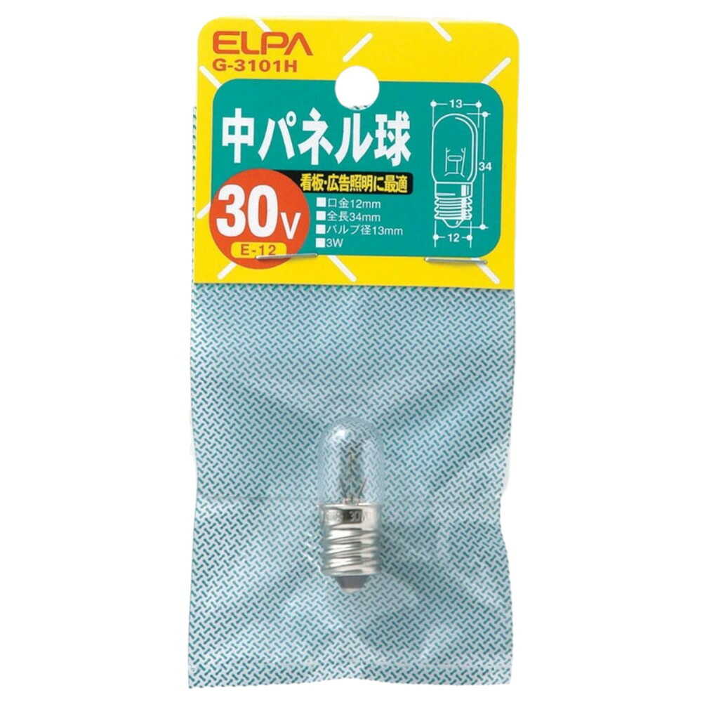 ELPA Medium Panel Bulb Incandescent E12 3W G-3101H
