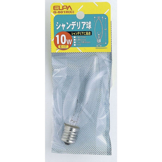 ELPA Chandelier Bulb Incandescent E17 10W G-601H(C)