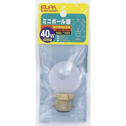 Elpa ELPA Mini Ball Bulb Incandescent B22D 40W G-8014H (F)