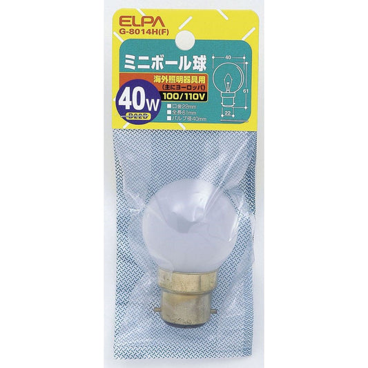Elpa ELPA Mini Ball Bulb Incandescent B22D 40W G-8014H (F)