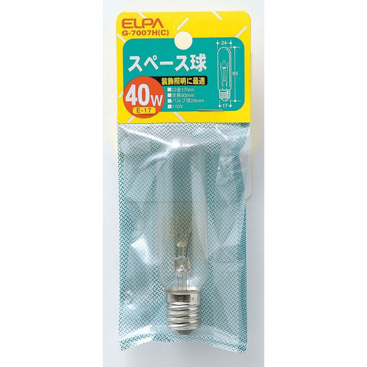 ELPA Space Bulb Incandescent E17 40W G-7007H