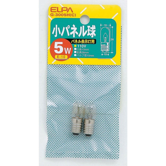 ELPA Small Panel Bulb Incandescent Bulb E10 5W G-3005H (C) Pack of 2