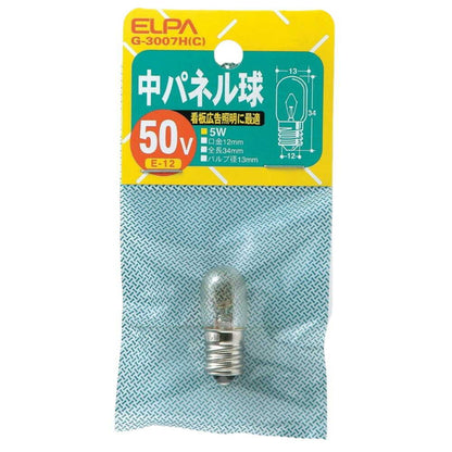 ELPA Medium Panel Bulb Incandescent E12 5W G-3007H(C)