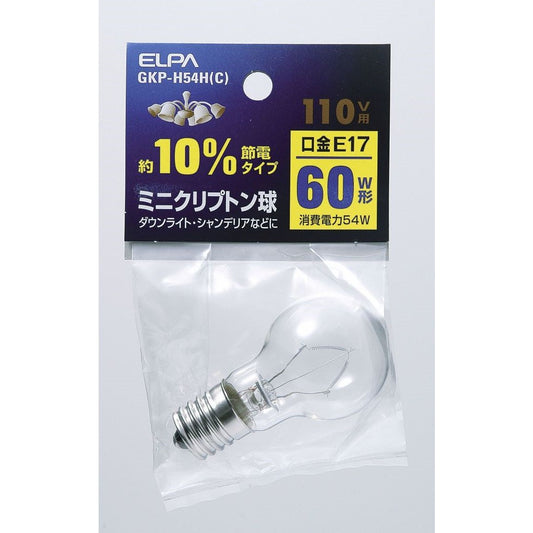ELPA Mini Krypton Bulb Incandescent E17 60W Type GKP-H54H(C)