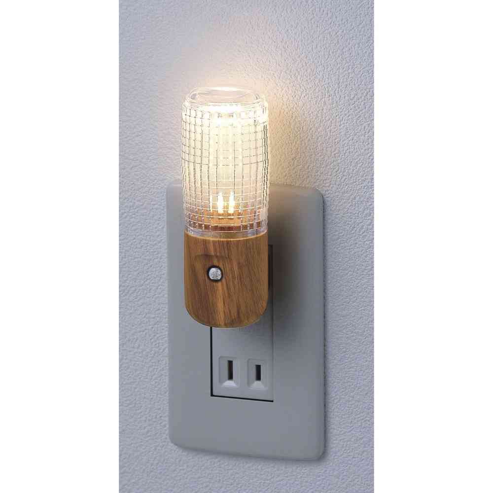 Asahi Denki Elpa LED Sensor Light Wood Grain Warm White PM-LW100(L)