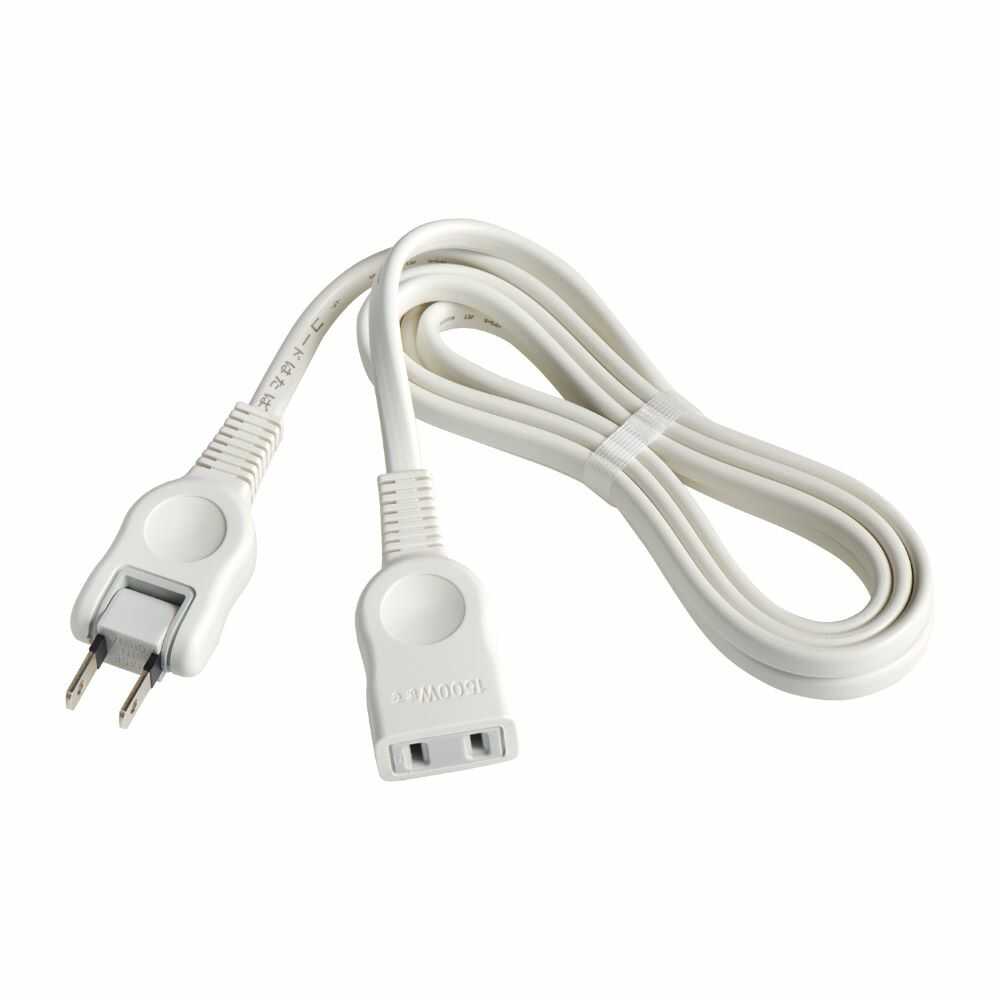 ELPA Extension Cord 1 Outlet 2M Swing Plug W-1512NB(W)