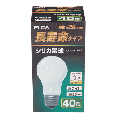 Elpa ELPA Long Life Silica 40W Equivalent Bulb E26 100V 38W White