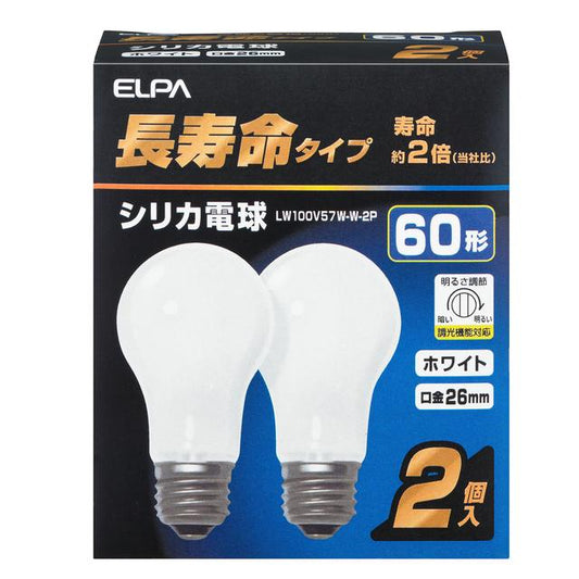 ELPA Long-Life Silica Bulb 60W E26 2-Pack