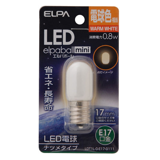 ELPA LED Decorative Bulb Natsume Type Long Life Energy Saving E17 LDT1L-G-E17-G111