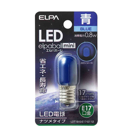 Asahi Electric ELPA LED Natsume Shape E17 Blue LDT1B-G-E17-G112