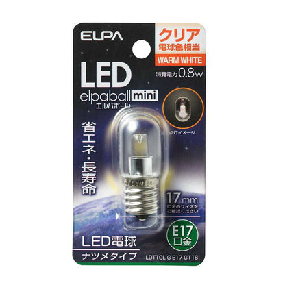 ELPA LED Decorative Bulb Natsume Shape LED Energy Saving E17 0.8W LDT1CL-G-E17-G116