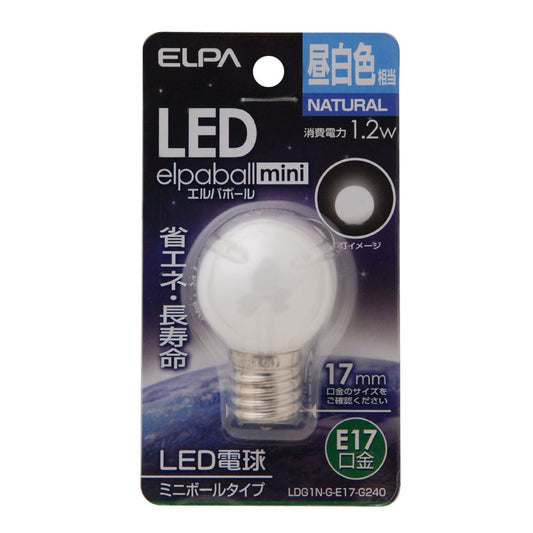 ELPA LED Decorative Bulb Mini Ball G30 Type LED Energy Saving E17 1.2W LDG1N-G-E17-G240