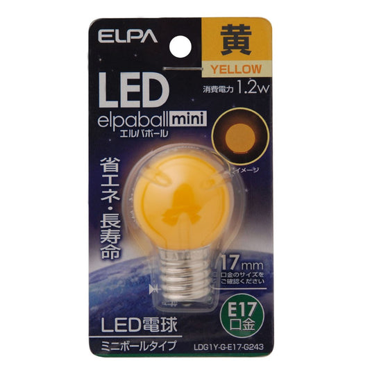 ELPA LED Decorative Bulb G30 Type Long Life Energy Saving E17 LDG1Y-G-E17-G243