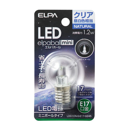 ELPA LED Decorative Bulb Mini Ball G30 Shape LED Energy Saving E17 1.2W LDG1CN-G-E17-G245