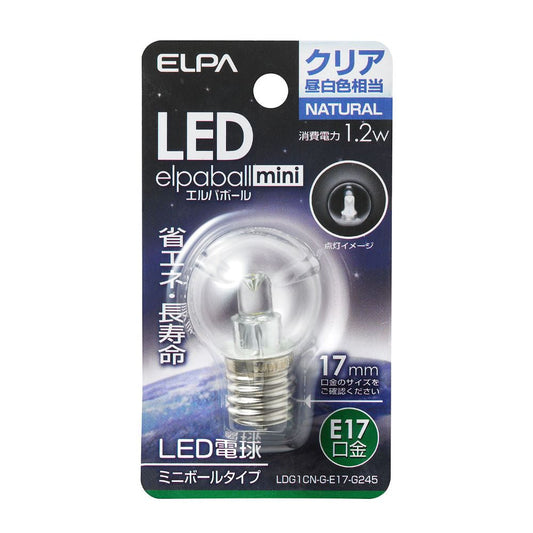ELPA LED Decorative Bulb Mini Ball G30 Shape LED Energy Saving E17 1.2W LDG1CN-G-E17-G245