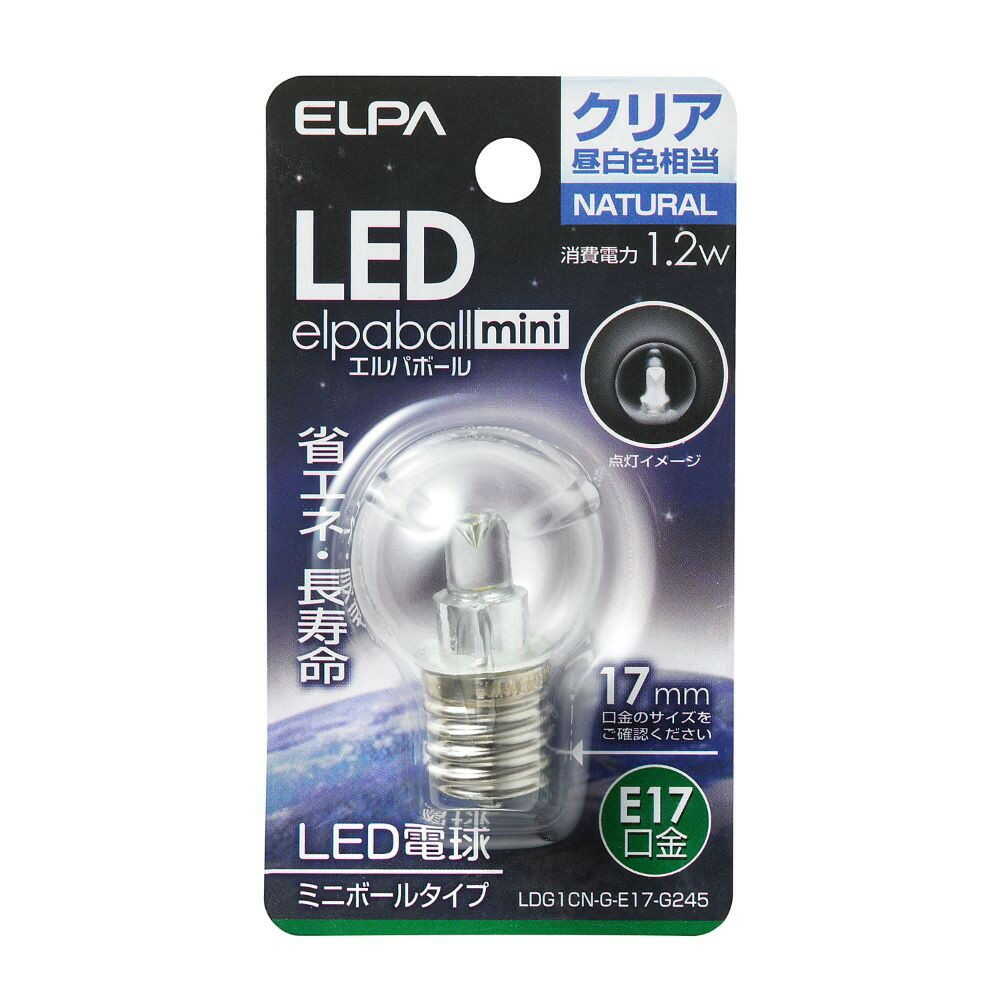 ELPA LED Decorative Bulb Mini Ball G30 Shape LED Energy Saving E17 1.2W LDG1CN-G-E17-G245