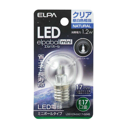 ELPA LED Decorative Bulb Mini Ball G30 Shape LED Energy Saving E17 1.2W LDG1CN-G-E17-G245