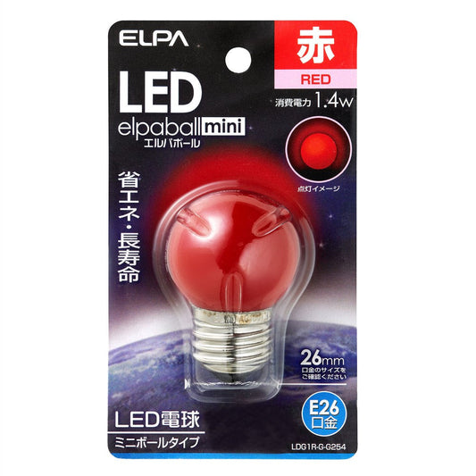 ELPA LED Decorative Bulb G40 Type Long Life Energy Saving E26 LDG1R-G-G254