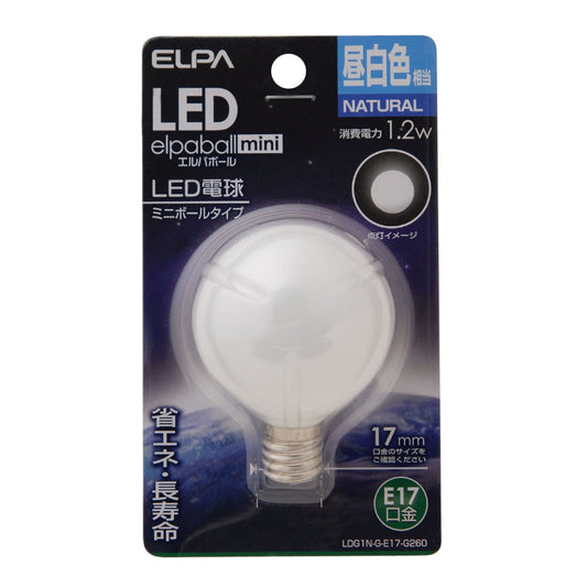 ELPA LED Decorative Bulb Mini Ball G50 Type LED Energy Saving E17 1.2W LDG1N-G-E17-G260