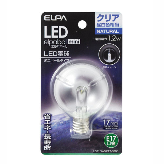 ELPA LED Decorative Bulb G50 Long Life E17 LDG1CN-G-E17-G265