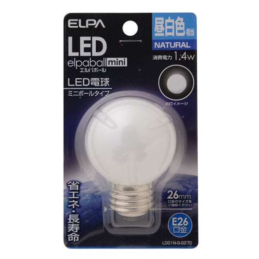 ELPA LED Decorative Bulb G50 Type Long Life Energy Saving E26 LDG1N-G-G270