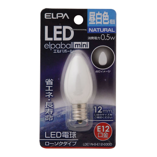 ELPA LED Decorative Bulb Candle Shape LED Energy Saving E12 0.5W LDC1N-G-E12-G300