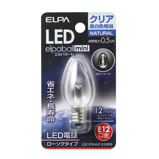 ELPA LED Decorative Bulb Candle Shape Long Life Energy Saving E12 LDC1CN-G-E12-G305
