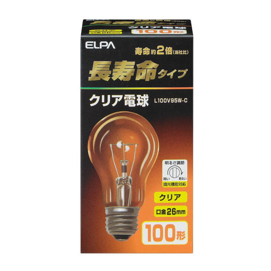 Asahi Electric ELPA Long-life Clear Bulb L100V95W-C