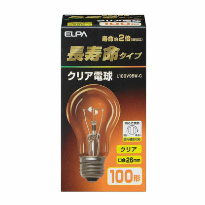 Asahi Electric ELPA Long-life Clear Bulb L100V95W-C