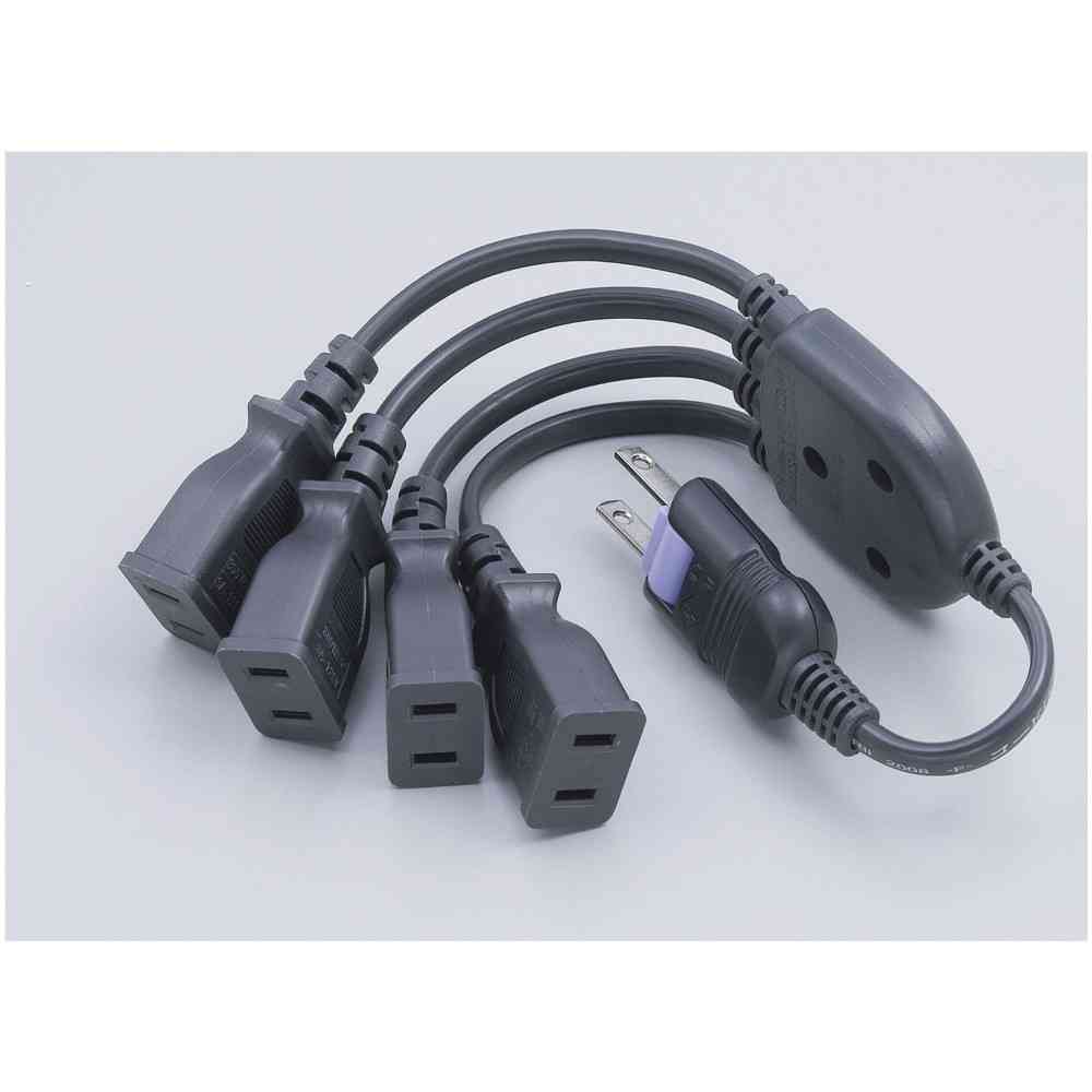 ELPA 4-Way Splitter Cable 15A W-X1200NB Dark Gray