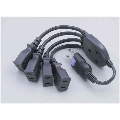 ELPA 4-Way Splitter Cable 15A W-X1200NB Dark Gray