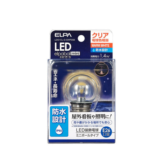 ELPA LED Bulb G40 Waterproof Design Outdoor Sign E26 LDG1CL-G-GWP256