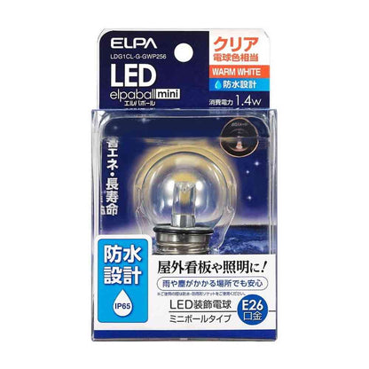 ELPA LED Bulb G40 Waterproof Design Outdoor Sign E26 LDG1CL-G-GWP256