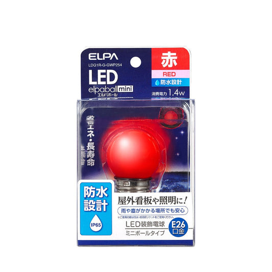 ELPA LED Bulb G40 Type Waterproof Design Outdoor Sign E26 LDG1R-G-GWP254