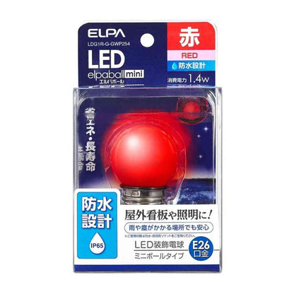 ELPA LED Bulb G40 Type Waterproof Design Outdoor Sign E26 LDG1R-G-GWP254