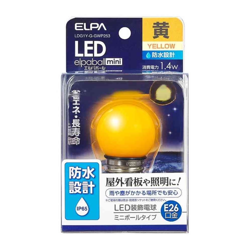 ELPA LED Bulb G40 Waterproof Design Outdoor Sign E26 LDG1Y-G-GWP253