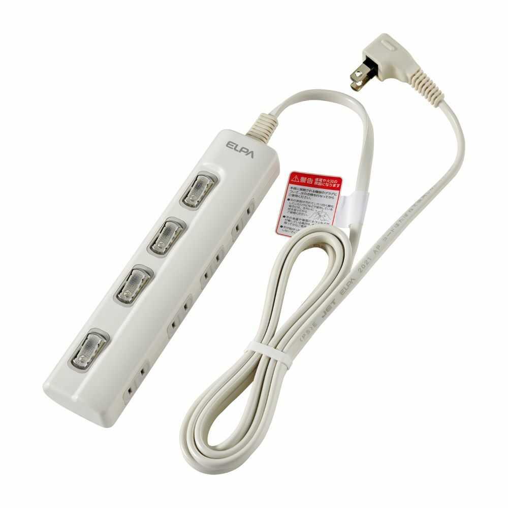 Elpa LED Lamp with Switch Tap 4P 2m Horizontal WLS-LY42EB W