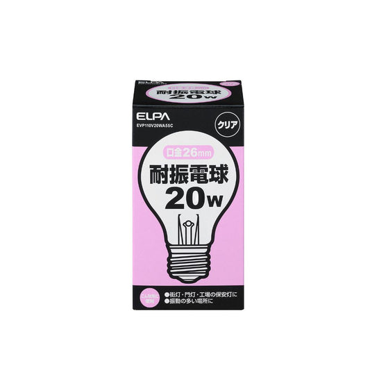 Elpa ELPA Earthquake Resistant Bulb Incandescent Bulb Shock Resistant 20W EVP110V20WA55C