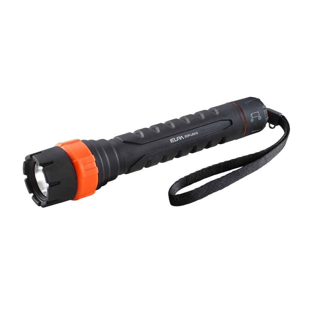 ELPA LED Rubber Light Flashlight Waterproof 90 Lumens DOP-LR310