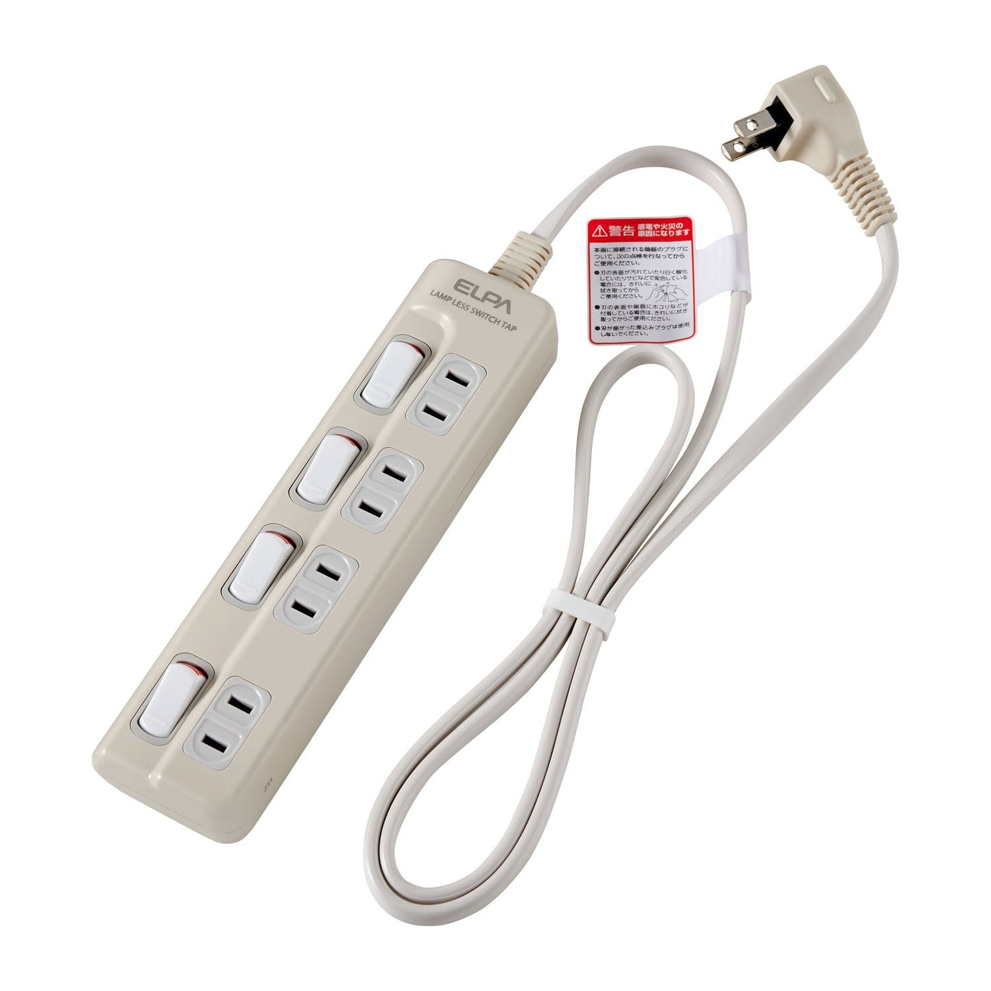Asahi Electric Elpa Lamp-less Tap 4P 1m - WLS-410EB(W)