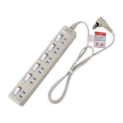 Asahi Denki Elpa WLS-610EB(W) Lamp-less Tap 6P 1m